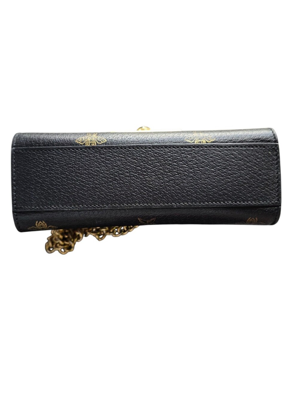 Authentic Gucci Padlock Bee & Star Shoulder Bag – Black Leather with Gold Hardwa - Picture 9 of 13